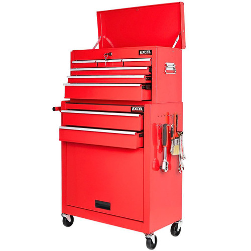 Excel 12955 Roller Tool Chest Cabinet 8 Drawers Storage Toolbox