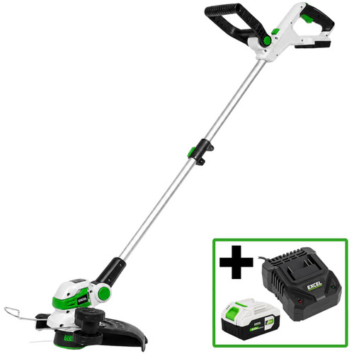 Excel 9760 20V 12" Grass Trimmer with Adjustable Head with 1x 4.0Ah Battery, Charger