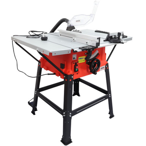 Excel 6293 250mm Table Saw 240V 1800W with Legstand Side Extensions & Blade