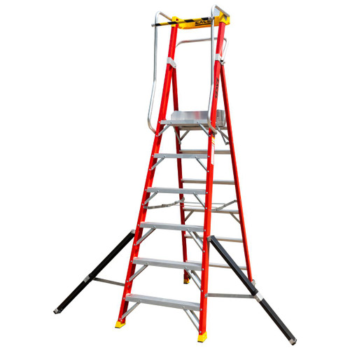 Excel 31134 Electricians Fibreglass Podium Step Ladder 6 Tread 2.61m