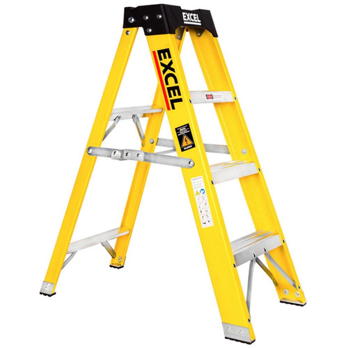 Excel 1655 Electricians Fibreglass Step Ladder 4 Tread 1.03m Heavy Duty