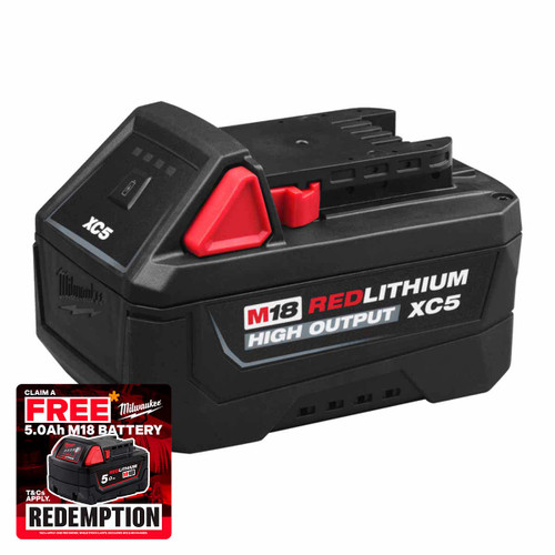 Milwaukee M18 HB5 18V 5.0Ah Red-Lithium High Output Battery