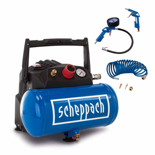 Scheppach HC06 Air Compressor 1200W with Accessory Kit