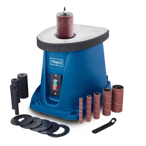 Scheppach OSM100 Oscillating Spindle Sander 16mm 450W with Accessory Kit