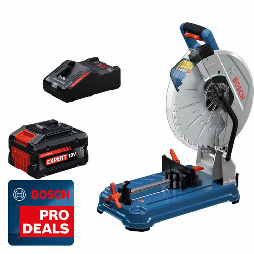Bosch GCD18V-355 18V Cut Off Saw with 1x 8.0Ah Tabless Battery and EXAL18V-160 Charger 0601B59000