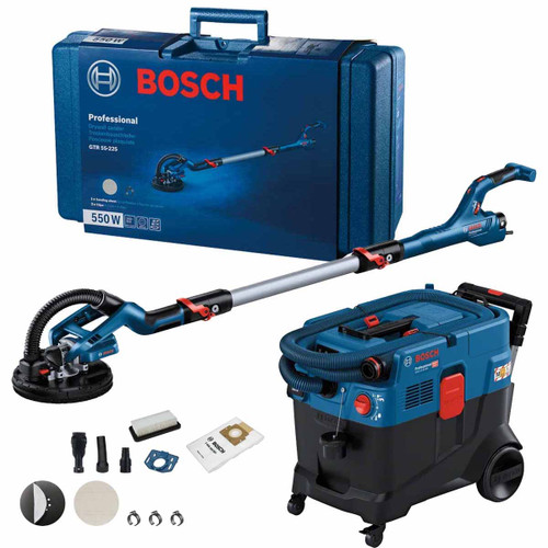 Bosch GTR 55-225 Drywall Sander and GAS12-40 MA 40L M-Class Extractor Kit 240V