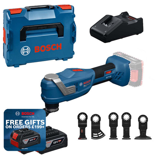Bosch GOP18V-30 18V Cordless Starlock Multi Tool with 2x 5.0Ah Batteries, Charger and Case