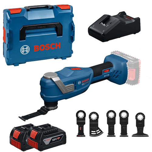Bosch GOP18V-30 18V Cordless Starlock Multi Tool with 2x 5.0Ah Batteries, Charger and Case