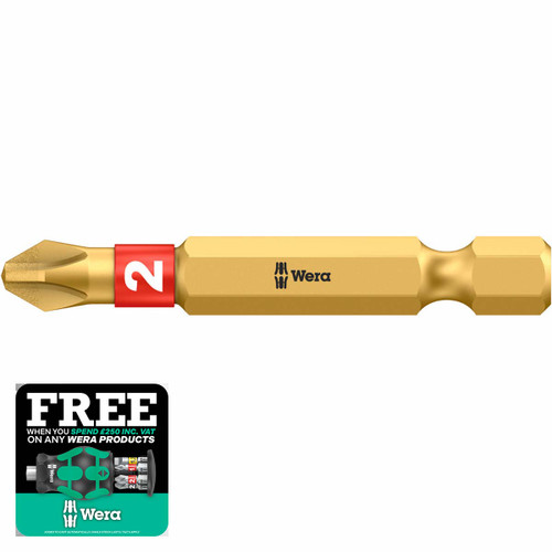 Wera 851/4BDC Diamond Bitorsion Screwdriver Bit PH2/50