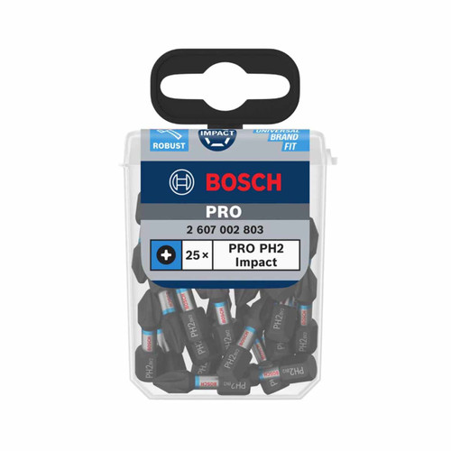 Bosch 2607002803 PRO PH2 Impact Driver Bit Set 25mm (25 Pieces)