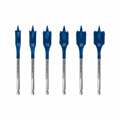 Bosch 2608900333 Expert Self Cut Speed Flat Spade Drill Bit Set Hex (6 Pieces)