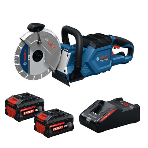 Bosch 06013B0000 GCS 18V-230 Cut-Off Saw with 2x 8.0Ah Batteries and Charger