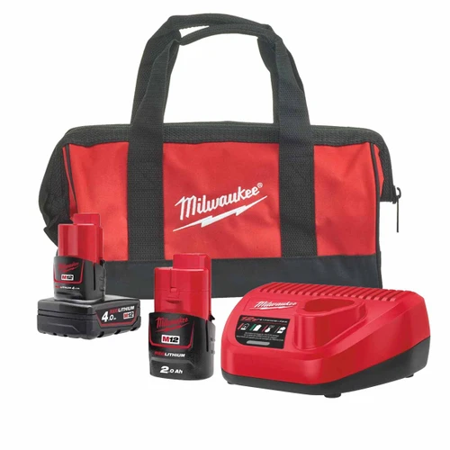 Milwaukee M12 Battery Set with Charger and Bag