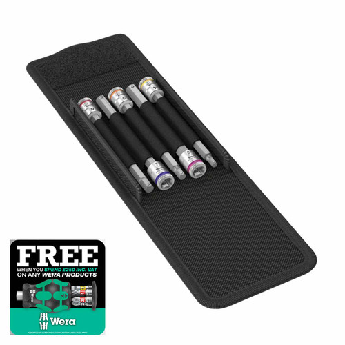 Wera 05003345001 8740 A HF 1 Zyklop Bit Socket Set with 1/4" Drive (5 Pieces)