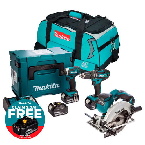 Makita Triple Pack With Combi, Impact Driver And Circular Saw | Toolden