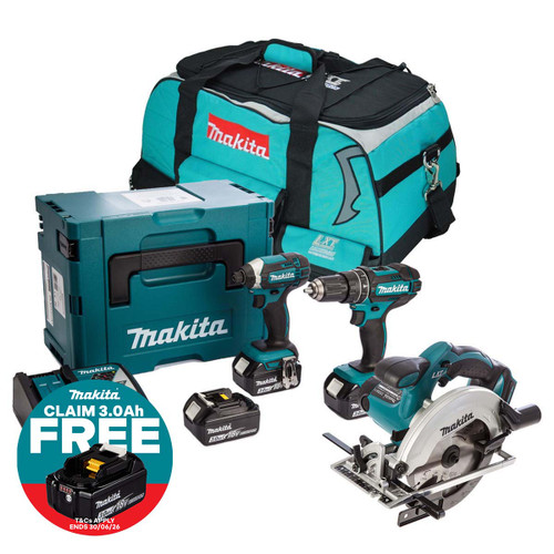 Makita Triple Pack With Combi, Impact Driver And Circular Saw | Toolden