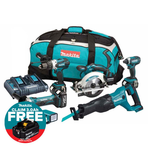 Makita DLX6044PT 6 Piece 18v Combo Kit LXT | Toolden
