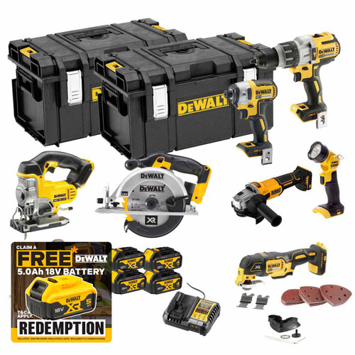 DeWalt TDKIT8x4 18V Cordless 8 Piece Kit with 3x 4.0Ah Batteries