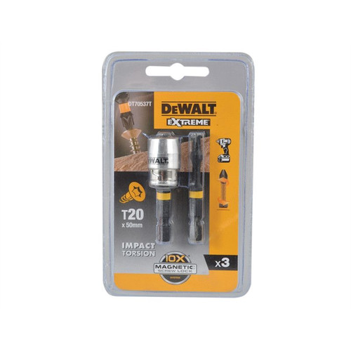 DeWalt Impact Torsion 2 x T20 50mm and Magnetic Screwlock Sleeve