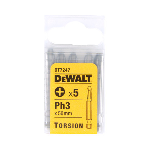 DeWalt DT7247 Torsion Bits PH3 50mm Pack of 5