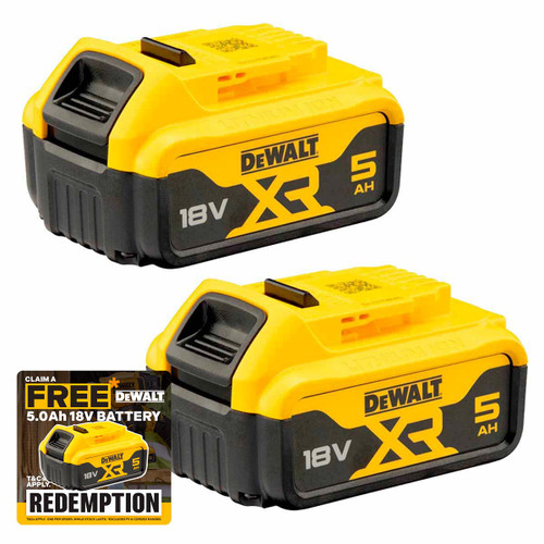 DeWalt DCB184 18V 5.0Ah XR Li-Ion Batteries Twin Pack
