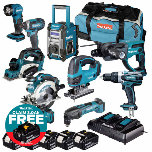 Makita 18V LXT 10 Piece Cordless Kit