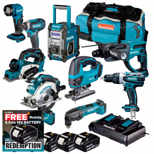 Makita 18V LXT 10 Piece Cordless Kit