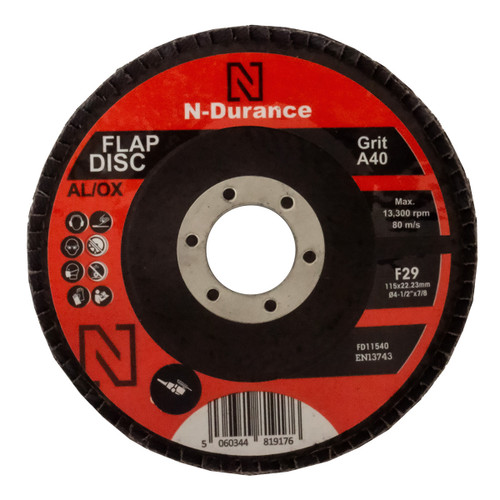 N-Durance 115 x 22 - 40 Grit Aluminium Oxide Flap Disc