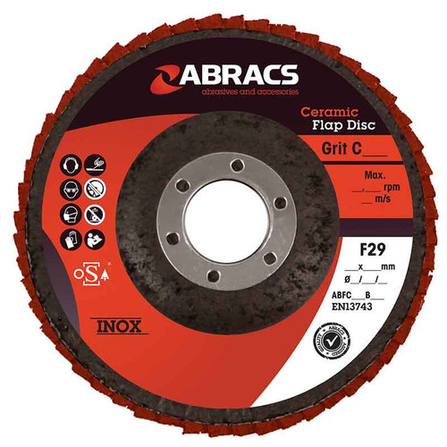 Abracs Ceramic Flap Disc 115mm x 22mm x 120G