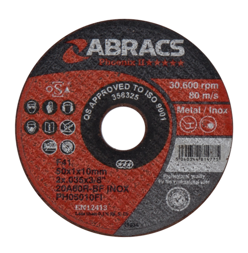 Abracs Phoenix II Extra Thin Cutting Discs 75mm x 1.0mm x 10mm