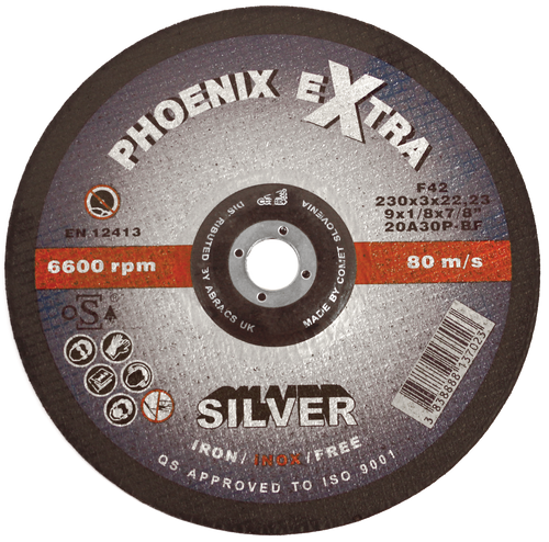 Abracs Phoenix Silver Cutting Disc 100mm x 3mm x 16mm