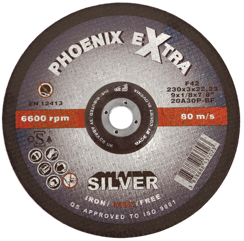 Abracs Phoenix Silver Cutting Disc 100mm x 3mm x 16mm