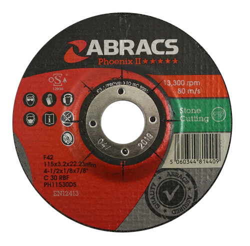 Abracs Phoenix II Stone Grinding Disc 100mm x 6mm x 16mm