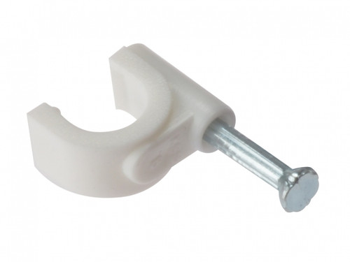 9-11mm Round White Cable clips 100 box