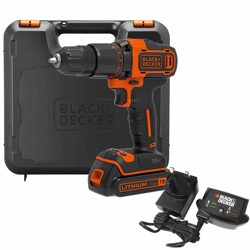 Black & Decker BCD700S1K-GB 2 Gear18V Hammer Drill with 1x 1.5Ah Battery