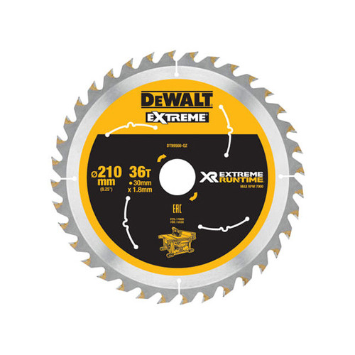 DeWalt DEWDT99566QZ FlexVolt XR Table Saw Blade 210 x 30mm x 36T (DEWDT99566QZ)| Toolden