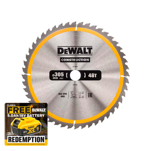 DeWalt DEWDT1959QZ Stationary Construction Circular Saw Blade 305 x 30mm x 48T (DEWDT1959QZ)| Toolden