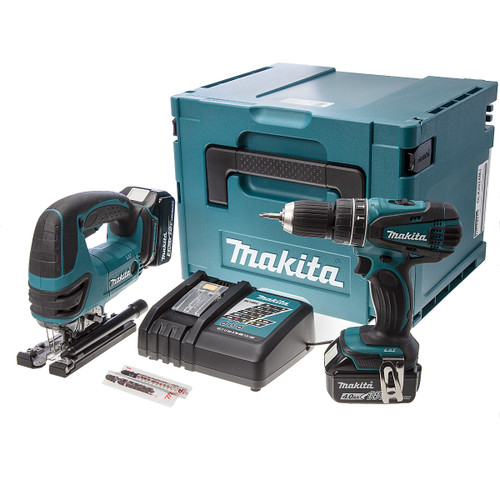 Makita DLX2024MJ 18V Drill and Jigsaw Twin Pack with 2x 4.0Ah Batteries