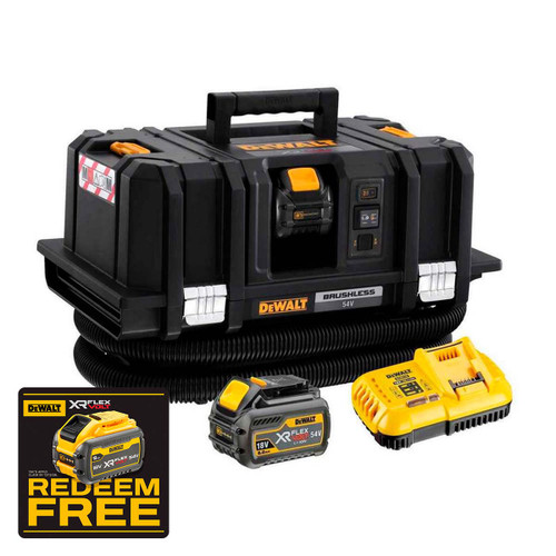 DeWalt DCV586MT2 54V XR FlexVolt Dust Extractor with 2 x 6.0Ah Batteries