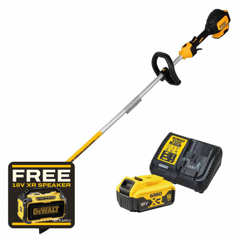 DeWalt DCM561P1S 18v XR Cordless Brushless Split Shaft Trimmer 1x 5.0Ah Battery