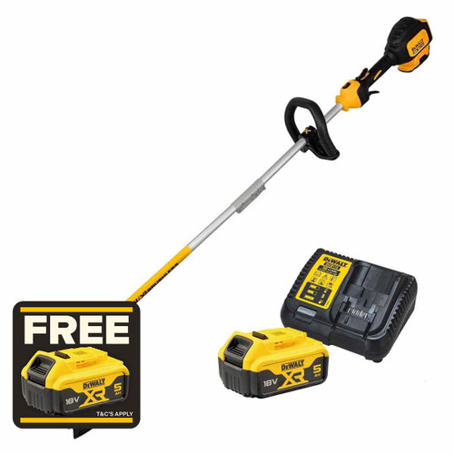 DeWalt DCM561P1S 18v XR Cordless Brushless Split Shaft Trimmer 1x 5.0Ah Battery