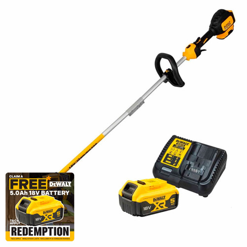 DeWalt DCM561P1S 18v XR Cordless Brushless Split Shaft Trimmer 1x 5.0Ah Battery
