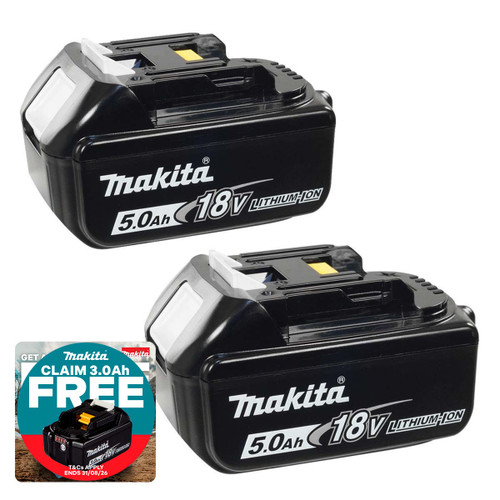 Makita BL1850 18V 5.0Ah LXT Lithium-Ion Battery (Twin Pack)