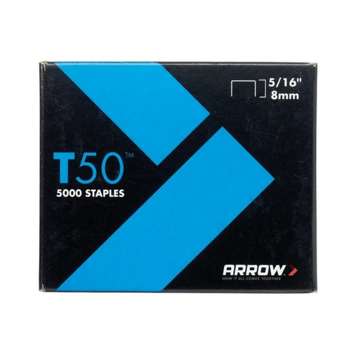 Arrow ARRT50516 T50 Staples 8mm 5/16in Pack 5000 - 4 x 1250