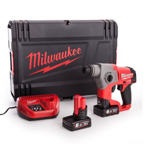 Milwaukee M12 CH-602X 12V Fuel Sub Compact Brushless SDS Plus Hammer with 2x 6.0Ah Batteries
