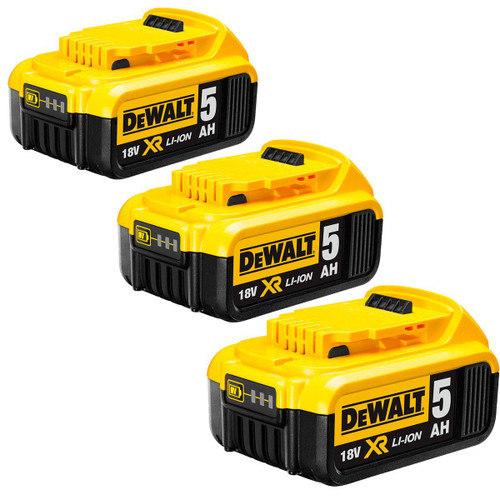 DeWalt DCB184 18v 5.0Ah XR Li-Ion Battery Pack of 3