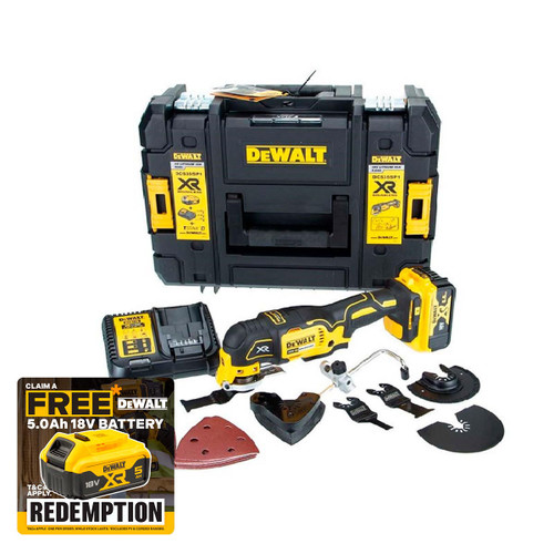 DeWalt DCS355P1-GB 18V XR 5Ah Brushless Oscillating Multi-Tool Kit