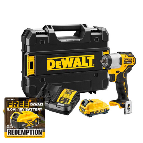 Dewalt DCF902D2 12V XR Sub-Compact Impact Wrench 3/8" 2 x 2.0Ah Batteries