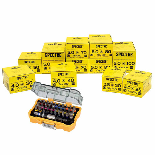 Spectre 25 - 100mm Pozi Countersunk Trade Woodscrew Multipack (1700 pieces)