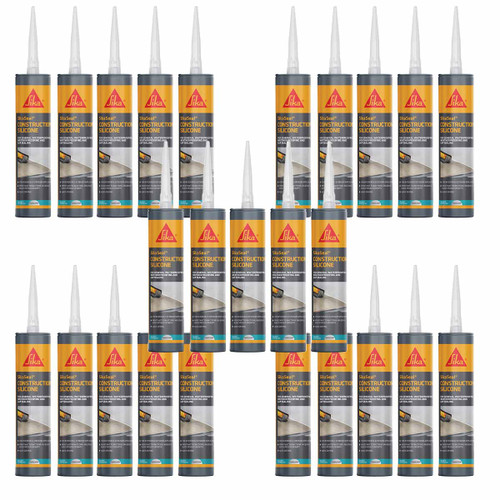 Sika® SikaSeal® Construction Silicone Sealant Translucent 295ml - 25 Pack